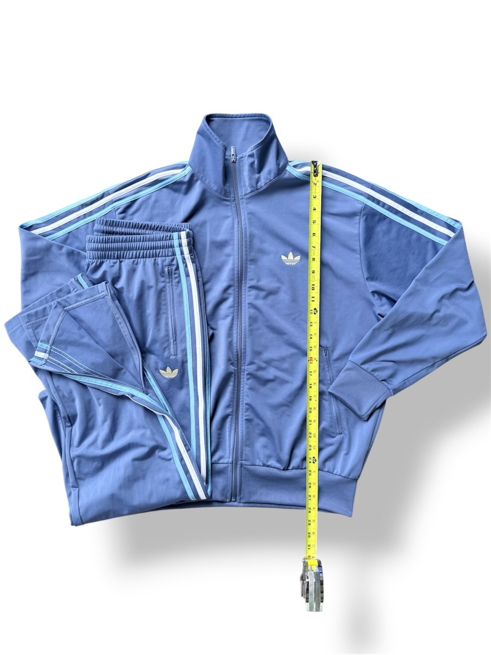 Adidas Originals Firebird Tracksuit Crew Blue White Size Large Jacket Pants - Picture 9 of 12